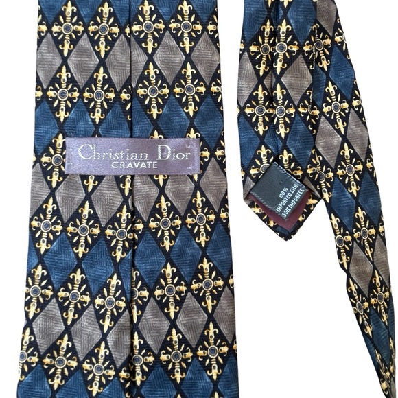 Christian Dior Mens Neck Tie 100% Silk Geometric Luxury Preppy Designer - Picture 4 of 9